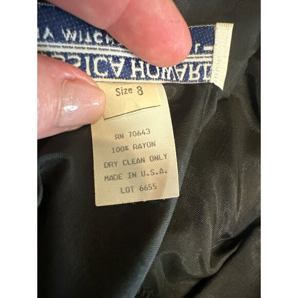 VTG Jessica Howard By Mitchell Rodbell Dress Womens 8 Black Velour Sheath LBD - Picture 7 of 11